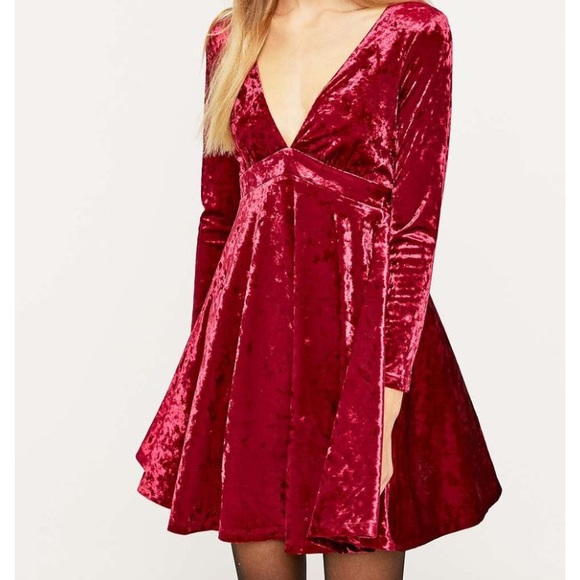 deep v velvet dress